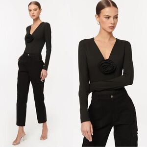 NWT Cami Nyc Nohili Black Bodysuit Size S